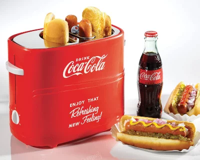 Nostalgia Coca-Cola 2 Buns hot dog toaster