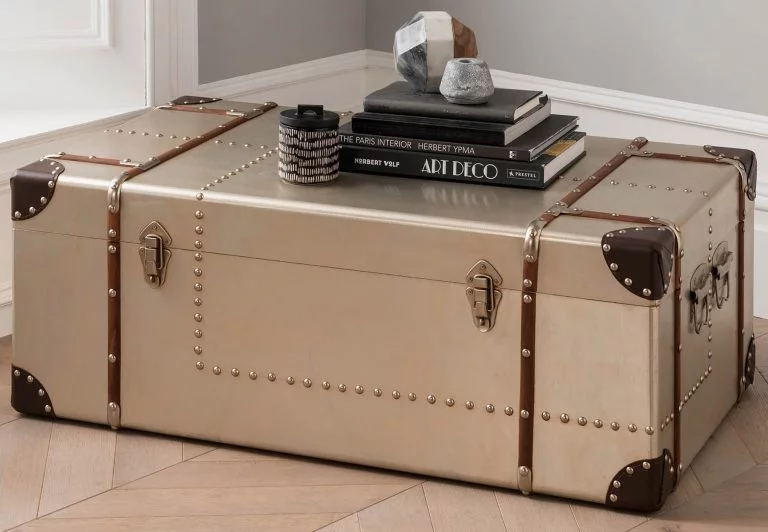 Storage trunk with books on top